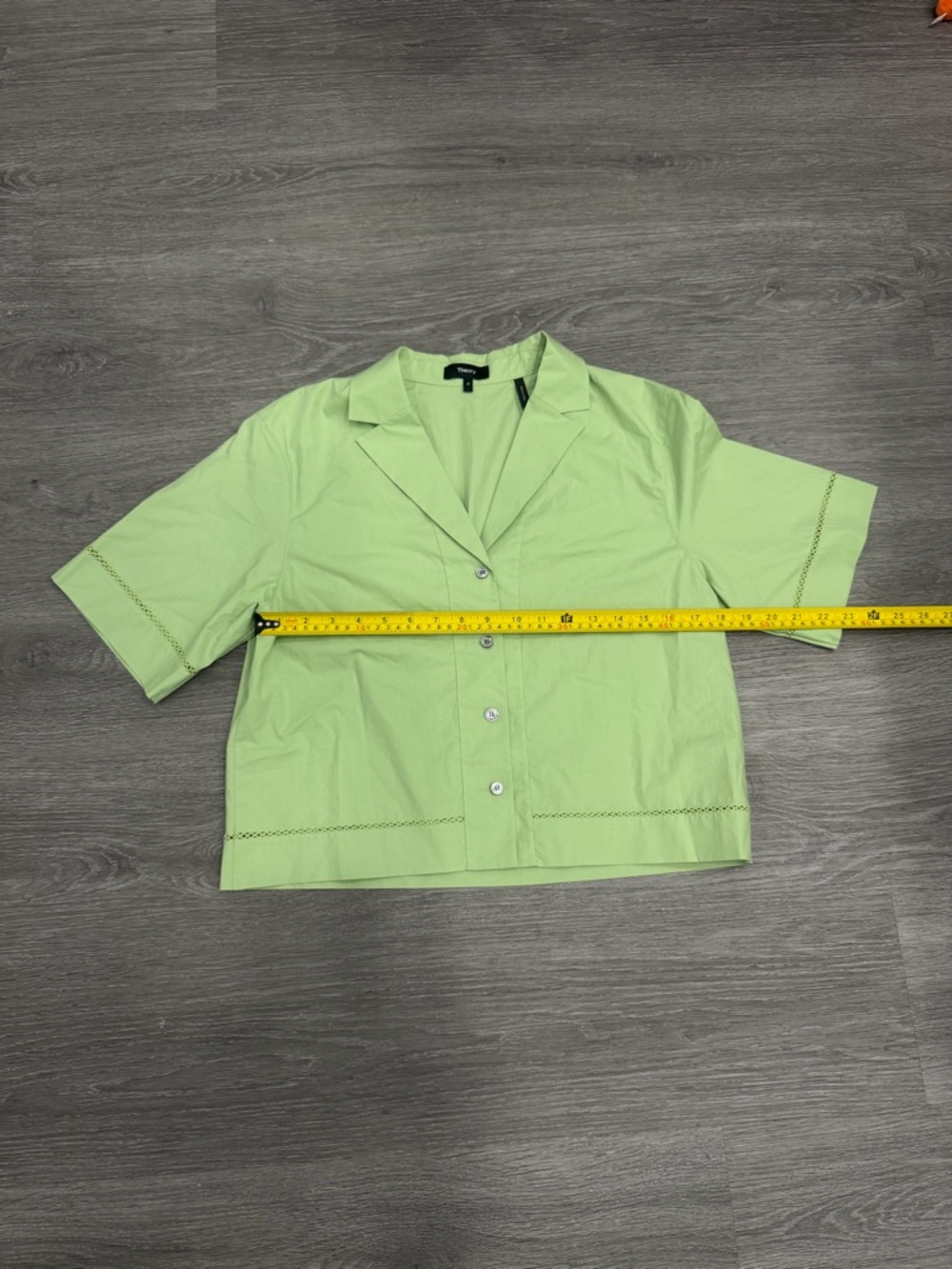 Theory Boxy Camp Shirt in City Poplin Size Medium - Picture 8 of 13